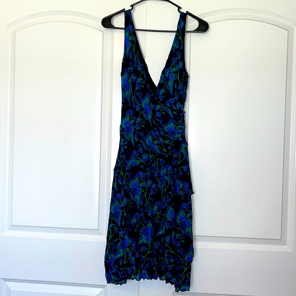 Diane Von Furstenberg Crossover Blue Green Dress